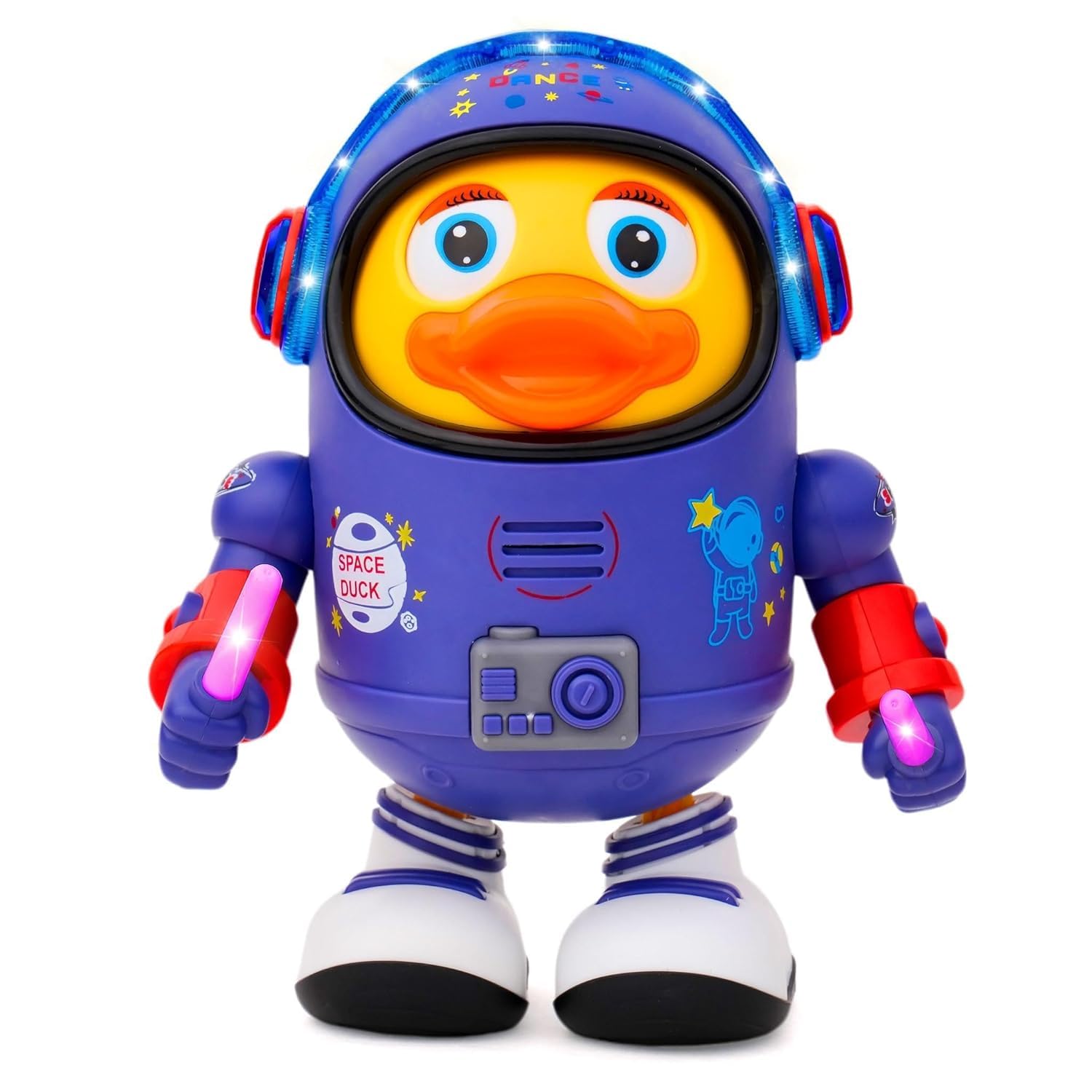 Gooyo GY-3018 Dancing Space Duck Toy with Vibrant Light Effect & Musial Sound | Best Dancing Toy Gifts/Toddlers/Babies/Girls/Boys | Blue & Yellow Color, Power Source: 3xAA Battery (Not Included)-image-24