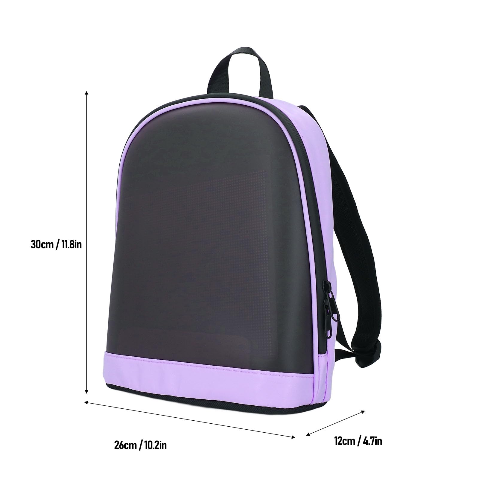 Asixxsix LED-Rucksack, Laptop-Rucksack mit LED-Anzeige und App-Steuerung, DIY-Moderucksack mit Programmierbarem Bildschirm, Anpassbares Textanimationsbild, 10,2 X 4,7 X 11,8 Zoll,
