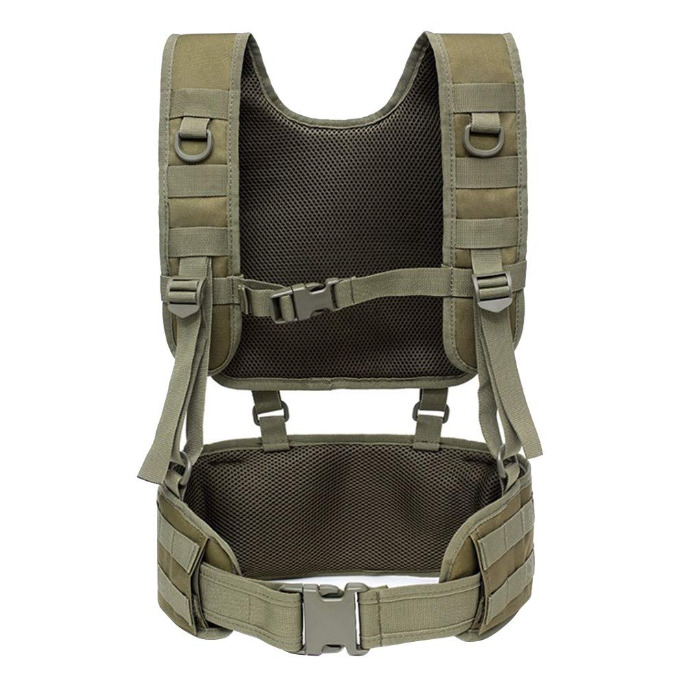 Tactical Vest, uprząż na klatkę piersiową, funkcjonalna talia 600D, do Airsoft, polowania, wędrówek, trekkingu, wojskowego paska, kamizelki, zielony, 67*28cm