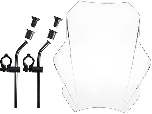 Miniatura 13 de FATECIM Parabrisas de motocicleta de humo de 15.5 pulgadas, deflector de viento universal para Harley Davidson Honda Kawasaki Suzuki Triumph Yamaha