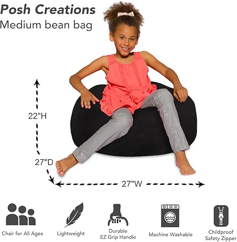Miniatura 50 de Posh Creations - Sillón puff para niños, adolescentes y adultos, incluye funda extraíble y lavable a máquina, grande de 38 pulgadas, piel de conejo