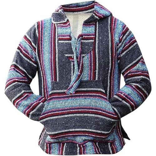 Pull à capuche mexicain hippie surf poncho sweat d'automne pour homme