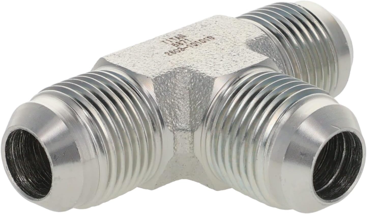 TITAN FITTINGS 2603-06-06-06-PK05 | Union Tee 3/8" Male JIC (9/16"-18 thread) x 3/8" Male JIC (9/16"-18 thread) x 3/8" Male JIC (9/16"-18 thread)