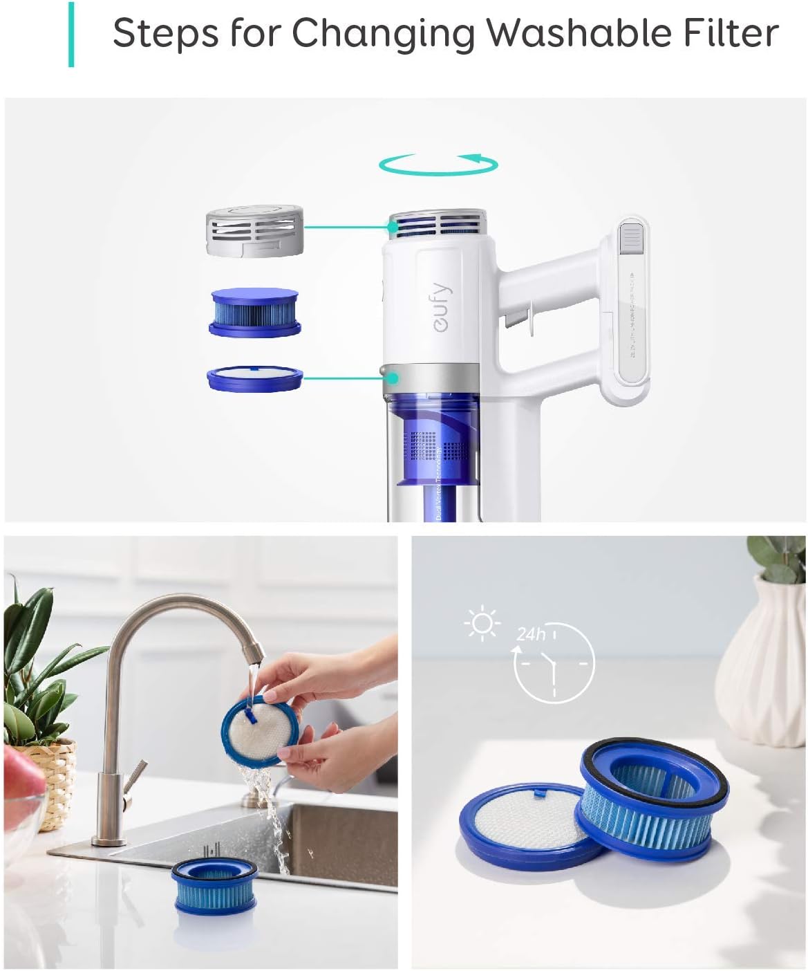 Nеw Arrіvаlѕ eufy by Anker, HomeVac S11 Infinity, Handheld Vacuums丨eufy Washable Pre-Filter3 + Washable Post-Filter2 for S11 Go & S11 Infinity & S11 Reach, Vacuum Parts & Accessories