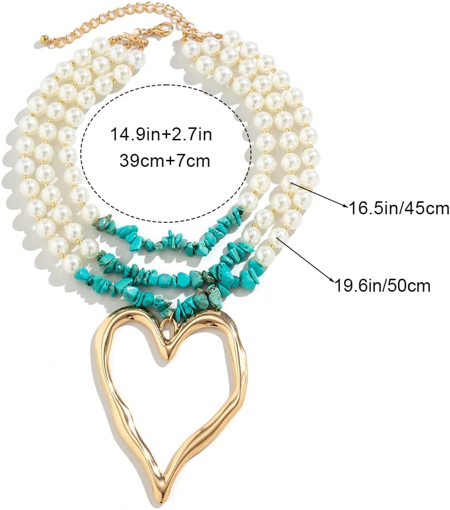 Starfish Layered Necklace for Women Turquoise Choker Necklaces Boho Beach Conch Pendant Jewelry - Image 6