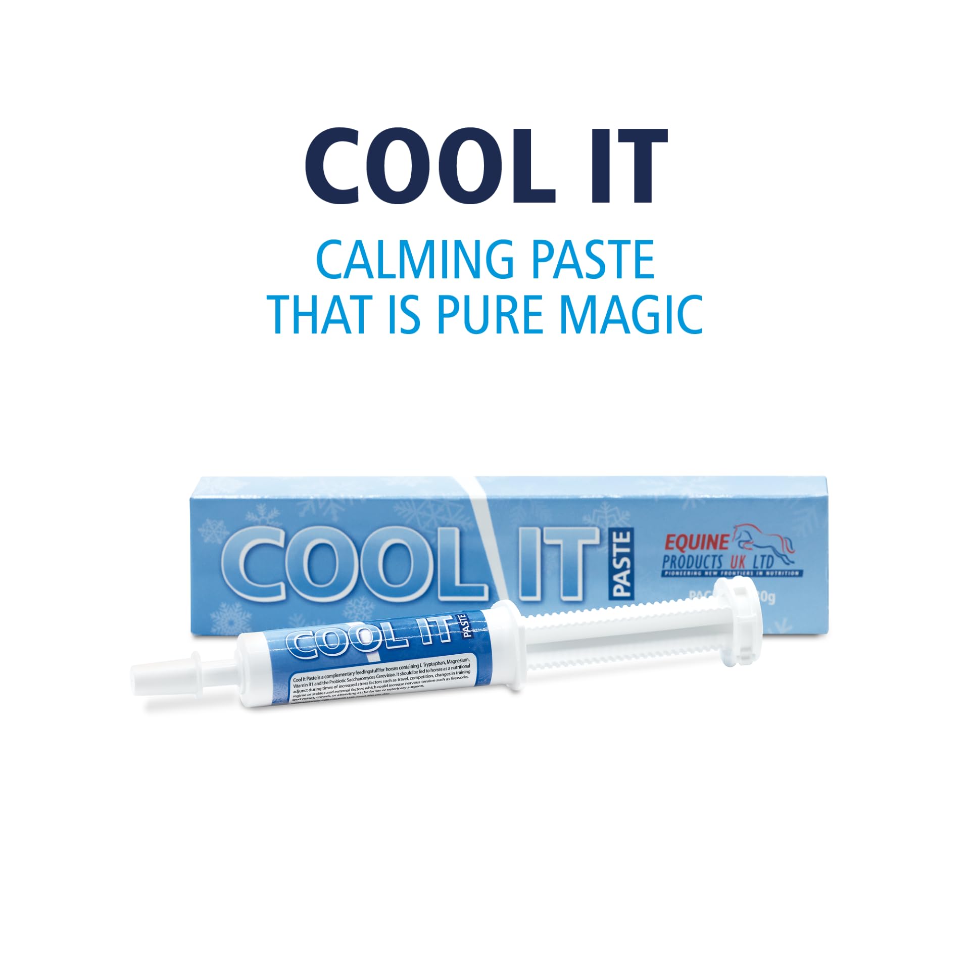 Equine Products Cool It Paste. Calmer pour Les Chevaux. Donné aux Chevaux comme complément nutritionnel Pendant Les périodes de facteurs de Stress accrus