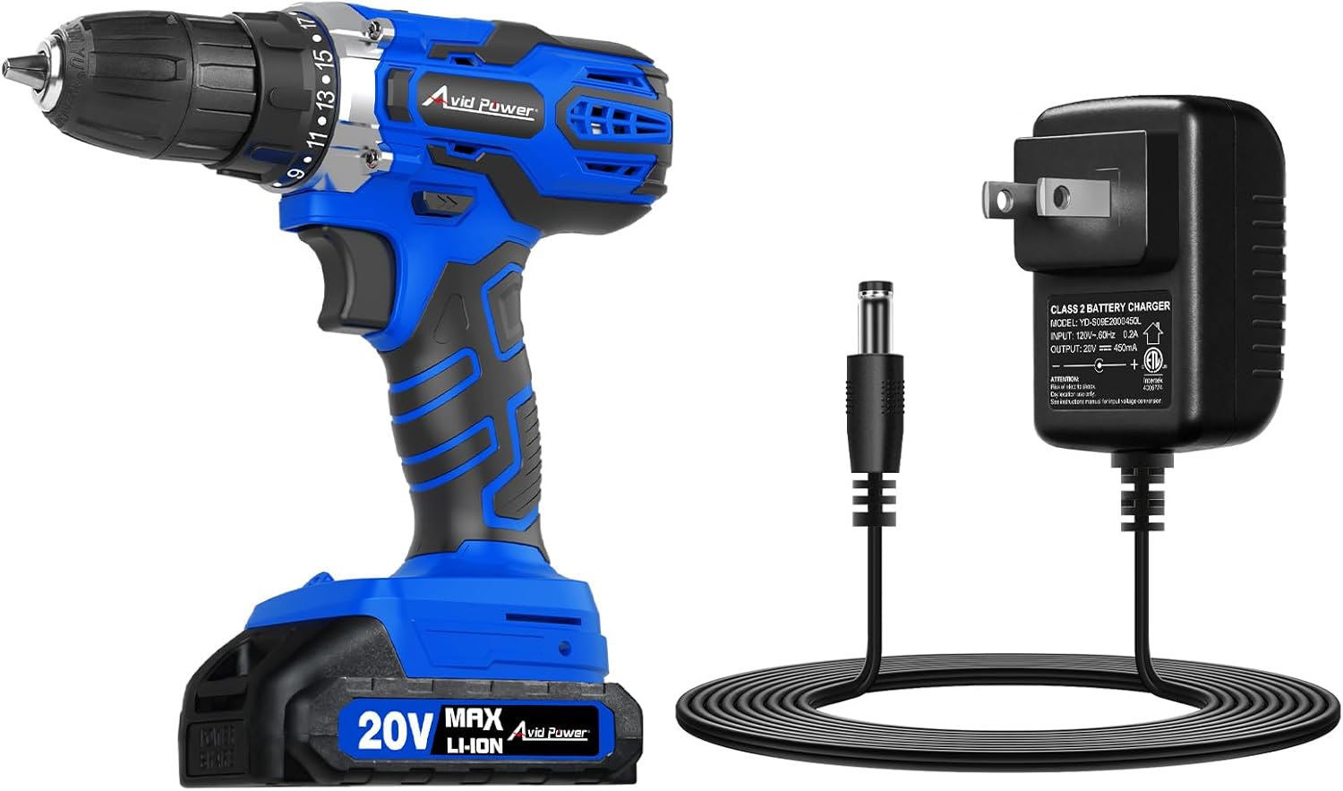 Taladro Inalámbrico AVID POWER 20V con Batería y Cargador