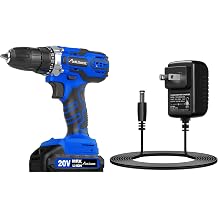 AVID POWER 20V Power Drill Set, Cordless Drill Set with Battery and Charger, 2 Variable Speed, 3/8-Inch Keyless Chuck, bundle with Battery ChargerBlue