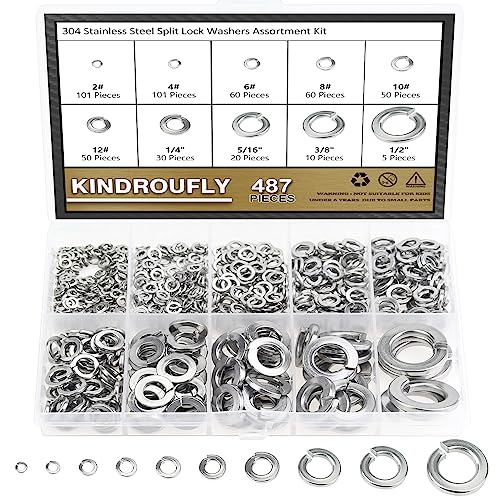 Kindroufly KINDROUFLY---LOCK---WASHER 487 Pieces 304 Stainless Steel Lock Washers cover