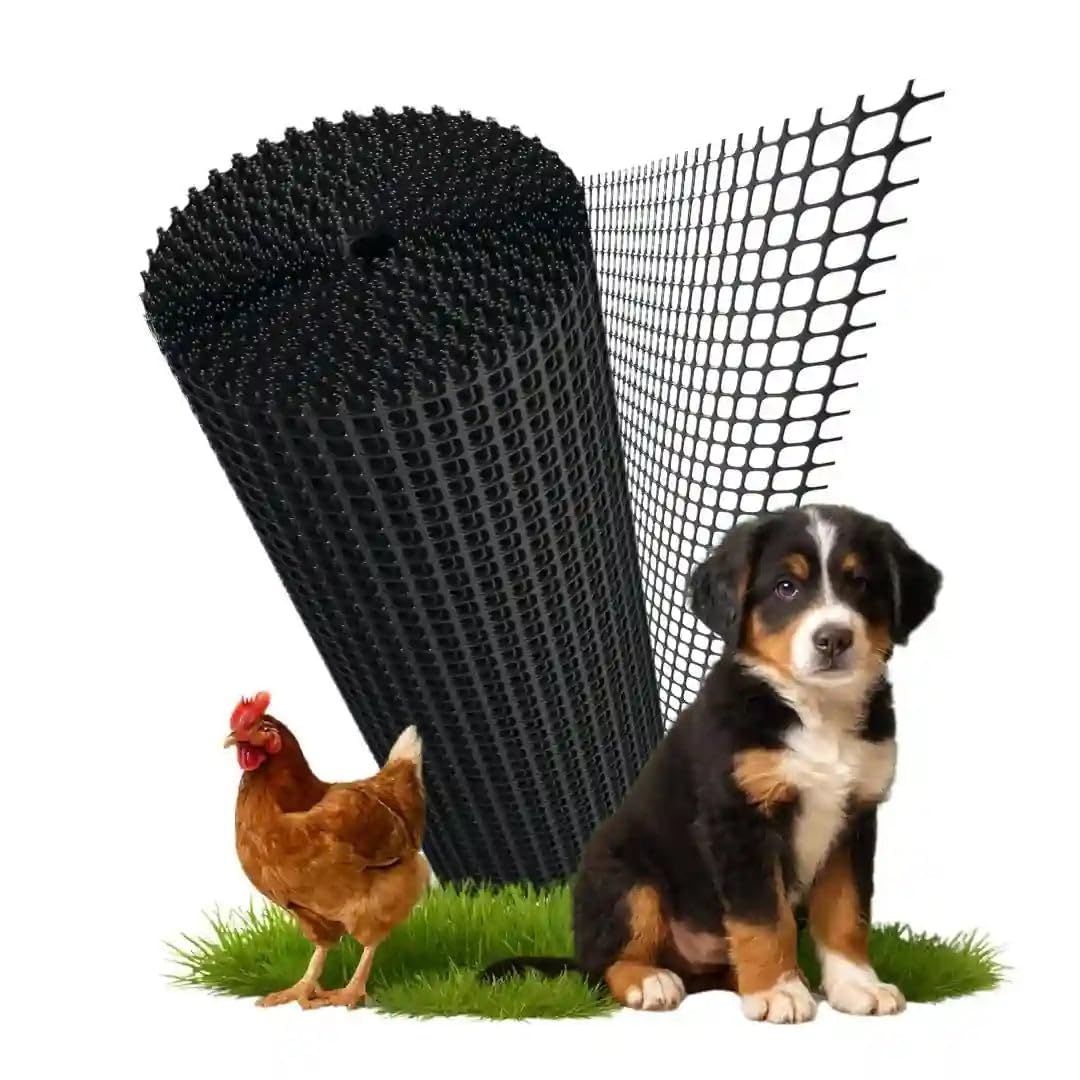 Florade® Kunststoffzaun | Gartenzaun | Geflügelzaun | Gartenzaun Kunststoff | Hundezaun | Robust & witterungsbeständig | Vielseitig einsetzbar | Grüne Farbe | Quadratförmige Maschen | 330g/m²