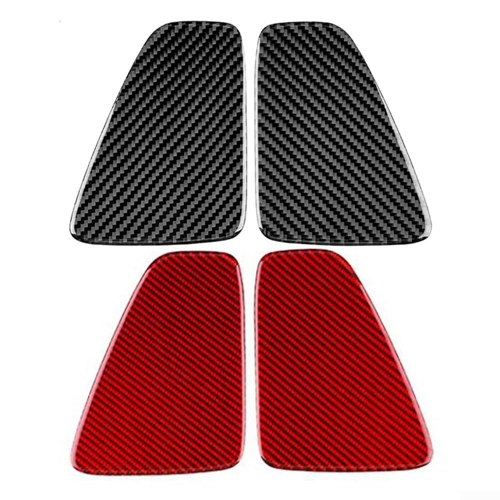 Paire de coques de feux arrière pour Fiat 500 pour Abarth 595 695 2017-2023, autocollant en fibre de carbone souple (carbone rouge)
