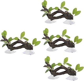 FRCOLOR 4 Unidades De Ramos De Resina Simulada Terrário Ramo Artificial Leopard Gecko Plantas Plantas De Aquário Répteis Decorações De Terrário Plantas De Terrário Falso Reptisoil Resina