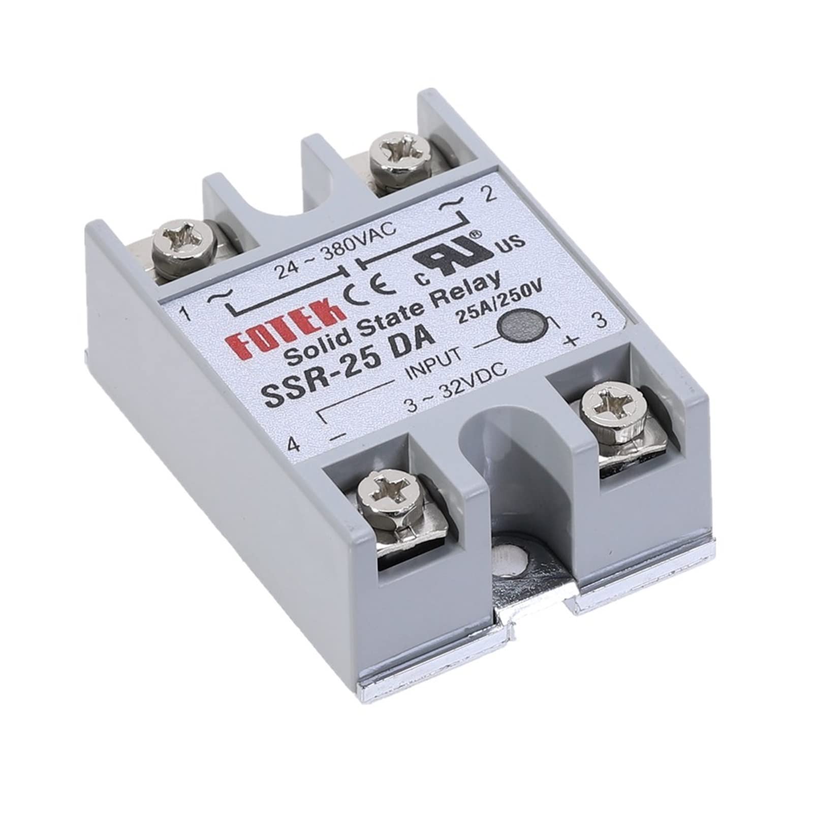 JGNAYRKJQI 1pcs SSR-25DA 25A Solid State Relay Module 3-32V DC Input 24-380VAC