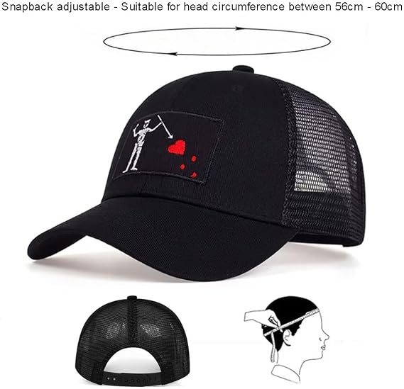 Blackbeard Tactical Baseball Cap Special Forces Meshback/Snapback Edward Teach Airsoft Hat Pirate Black Beard