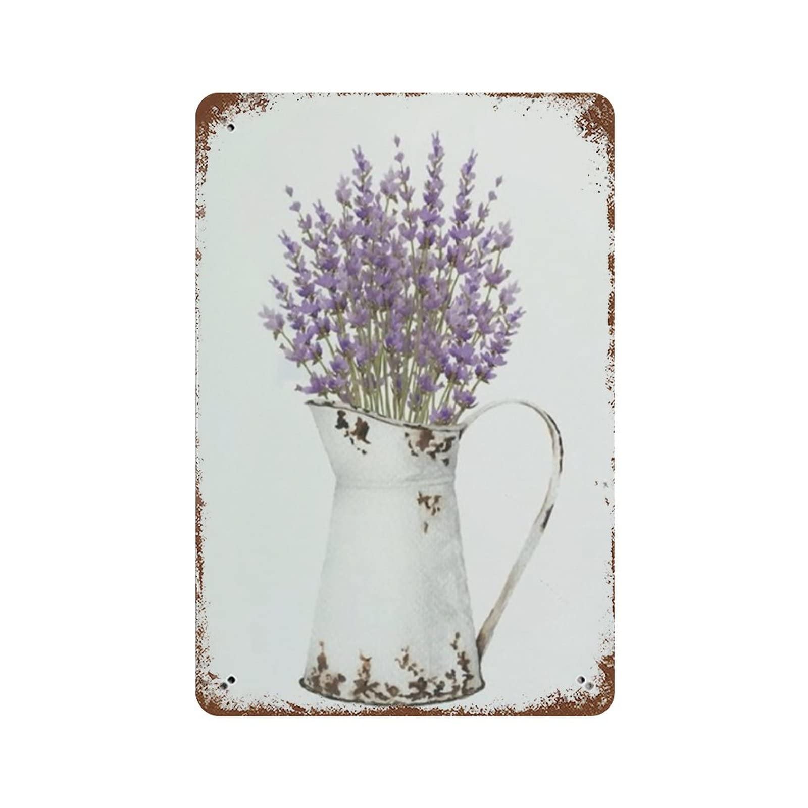 Vintage Garden Lavender Flower Metal Tin Sign Retro Tin Sign Flower Lavender Metal Wall Panel Art Deco Hotel Inn Motel Man Cave Bedroom Office Wall Decor Poster Iron Painting,Door Plaque 5.5x8 inhces