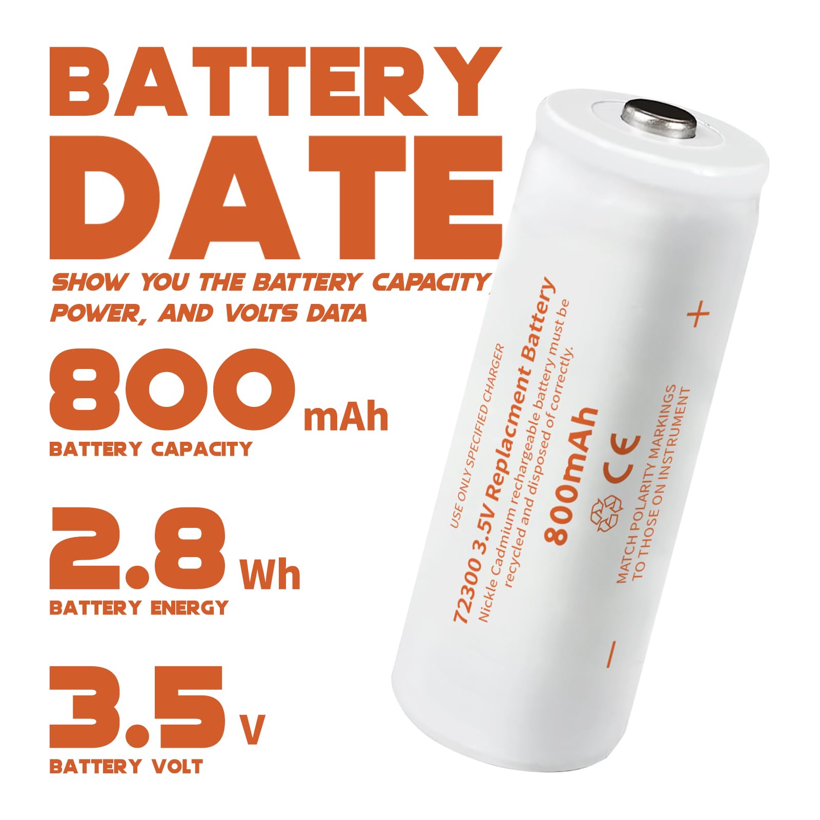 Amazon.com: 72300 3.5V 800mAh Ni-Cd Battery for Welch Allyn