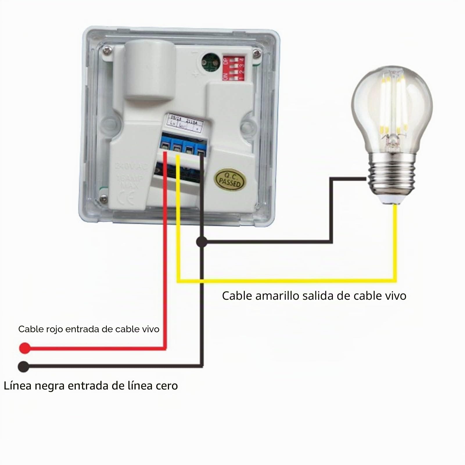 Zerodis Panel de Interruptor de Temporizador 220V Interruptor de Luz Inteligente Interruptor de Pared LED ABS Control 3500W 2 Minutos a 2 Horas Ajuste de Tiempo Cuenta Regresiva