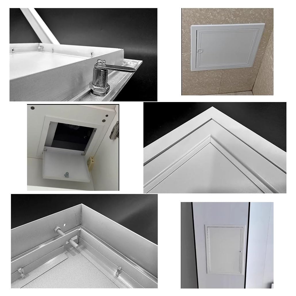 Ściana, sufit, poddasze, panel drzwiowy do płyt kartonowo-gipsowych, ze stopu aluminium, osłona otworu, płyta wciskana, aby otworzyć, do usług hydraulicznych, łazienkowych (45 x 55 cm)