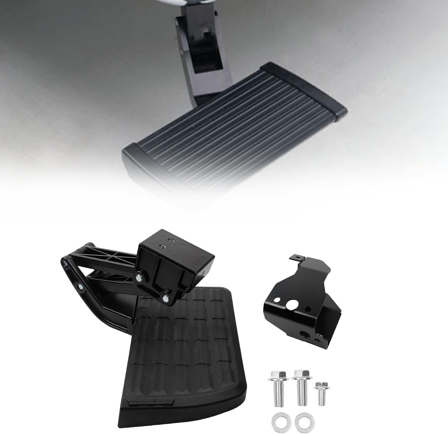 Dasbecan Rear Bedstep Retractable Bumper Side Step Compatible with 2009-2018 RAM 1500 2010-2018 RAM 2500 3500(Excludes Dual Exhaust& Ecodiesel Models) Replace#75306-01A