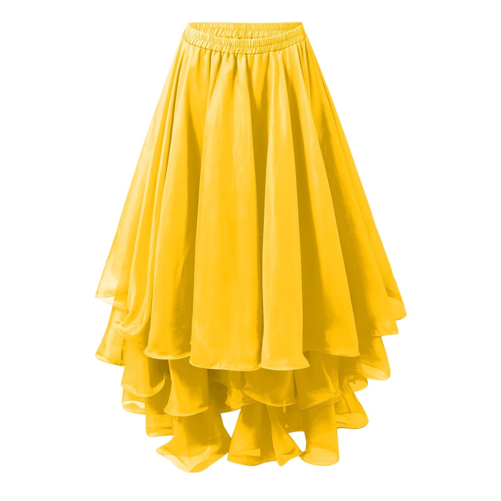 Gonne da donna in costume di carnevale, a tre strati, con spacco alto, orlo arrotolato, per spettacoli di danza del ventre