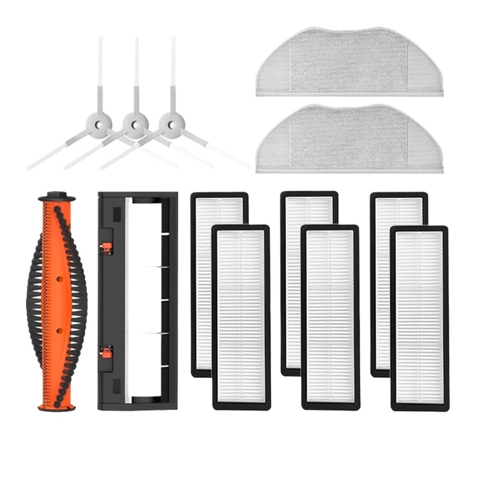 Compatible con Robot aspirador XMI S10T STFCR01SZ Aspiradora Robótica cubierta de cepillo principal paño de mopa Cepillo Lateral reemplazo de filtro HEPA(Set13)