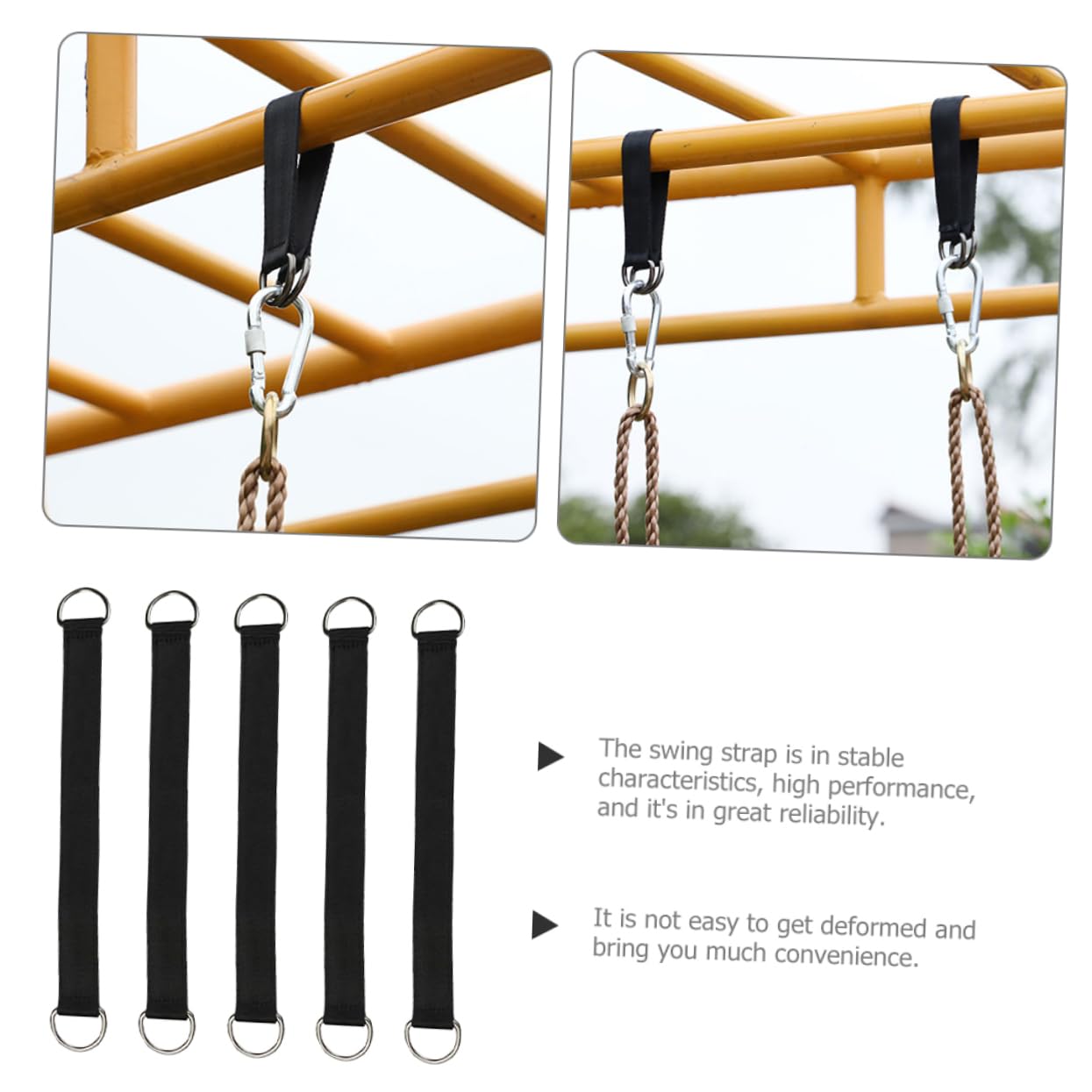 Toddmomy 25pièces Sangles De Suspension pour Hamacs Et Balançoires Kit pour Camping Et Activités De Plein Air Sangles Résistantes Et Faciles à Installer pour Sécurité Optimale