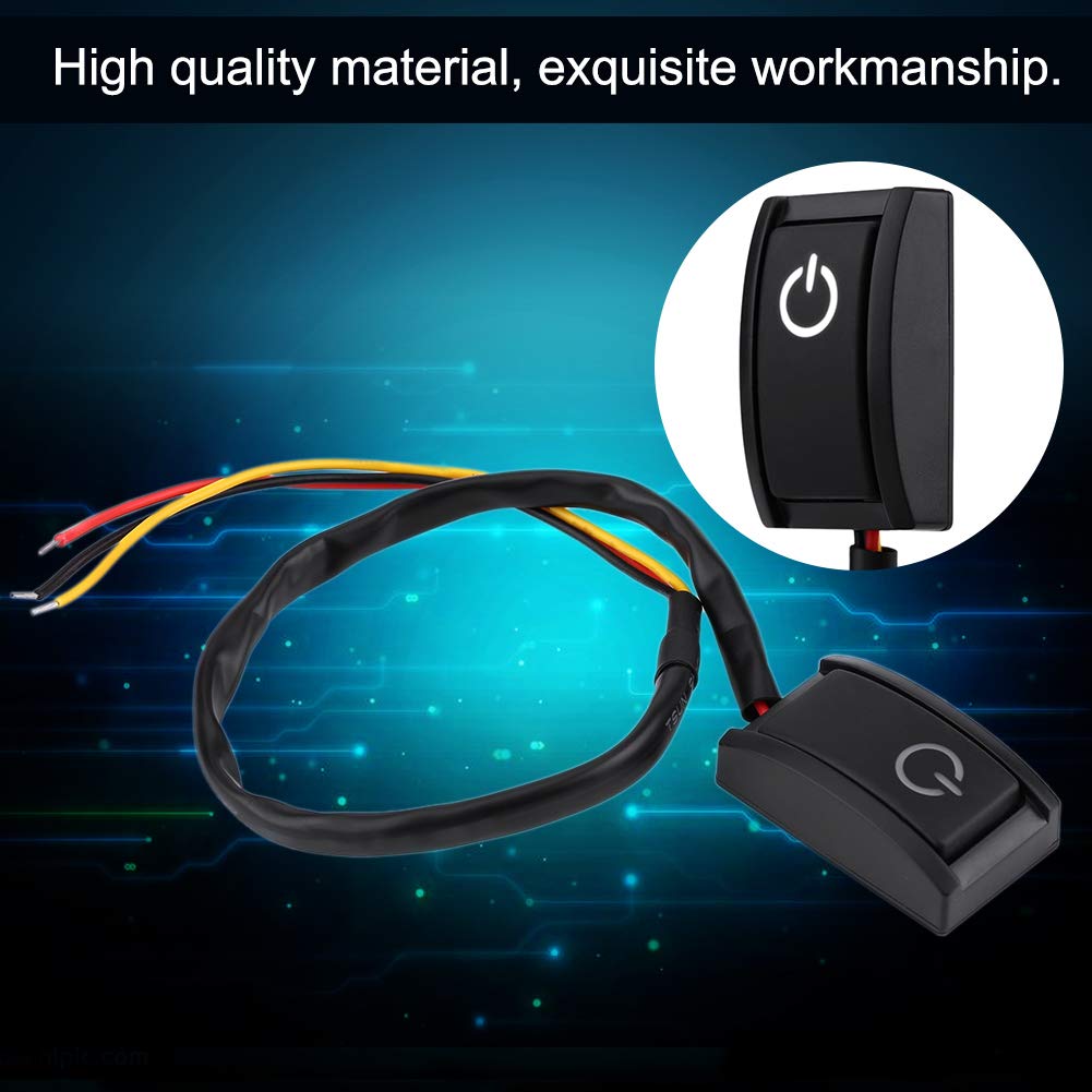 Przyklejony przełącznik przyciskowy, Stick on Switch 12v, DIY przełącznik przycisku samochodowego z białym światłem Led