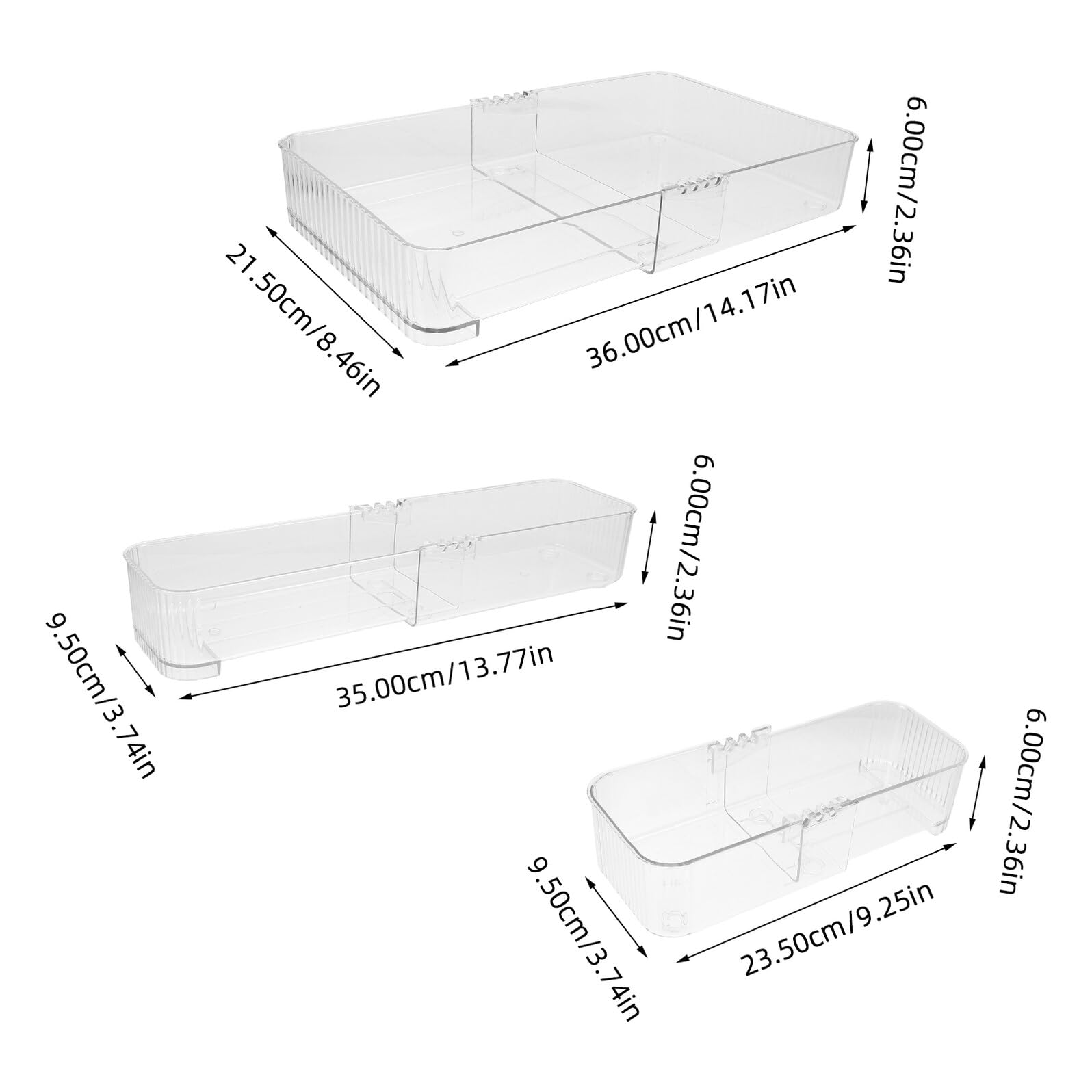 SHINEOFI 3piezas Cajas de Almacenamiento Organizadores de Maquillaje y Joyas Bandejas Divisorias de Escritorio para Tocador y Cocina