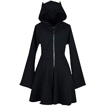 Foreted Mine Style Clothing Hoodie, Womens Fashion, One-piece, Cat Ears, Hooded, Loose, Shoulder Out, Top, Long Sleeve, Korean Style, Trainer, Large Size, Black, Cute, Solid, Tunic, Long