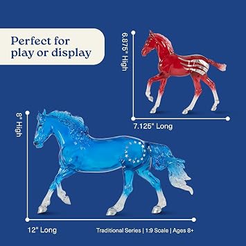 Breyer Traditional Series Betsy & Ross Semiquincentennial Mustang Mare & Foal Set Collectible Model Horse Set | 250th Anniversary Fourth of July Collectible | Ages 8+