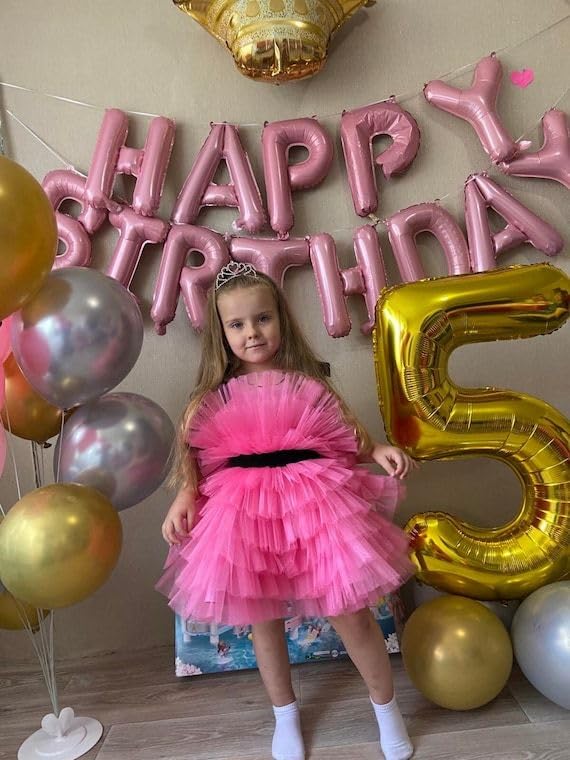 Image of Gold 5 Balloon, Number Balloon 40 Inch, Gold and Black Party Supplies, 5th Birthday Balloon Decorations, 5 Number Balloons, Number 5 Balloon