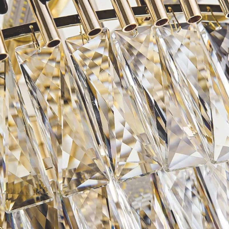 Image of Modern Crystal Chandelier Ceiling Light for Living Room, Dining Hall & Hotel | Luxury Pendant Jhoomar with K9 Crystals | 400MM Black Gold
