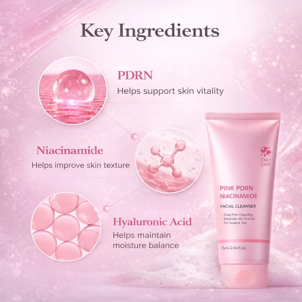 Facial Cleanser PDRN Marshmallow Whip Cleanser | Deep Cleansing Foam for Pore Care, Blackhead Care, Uneven Skin Tone with Salmon Extract PDRN, Low pH Hydrating and Nourishing Face Wash