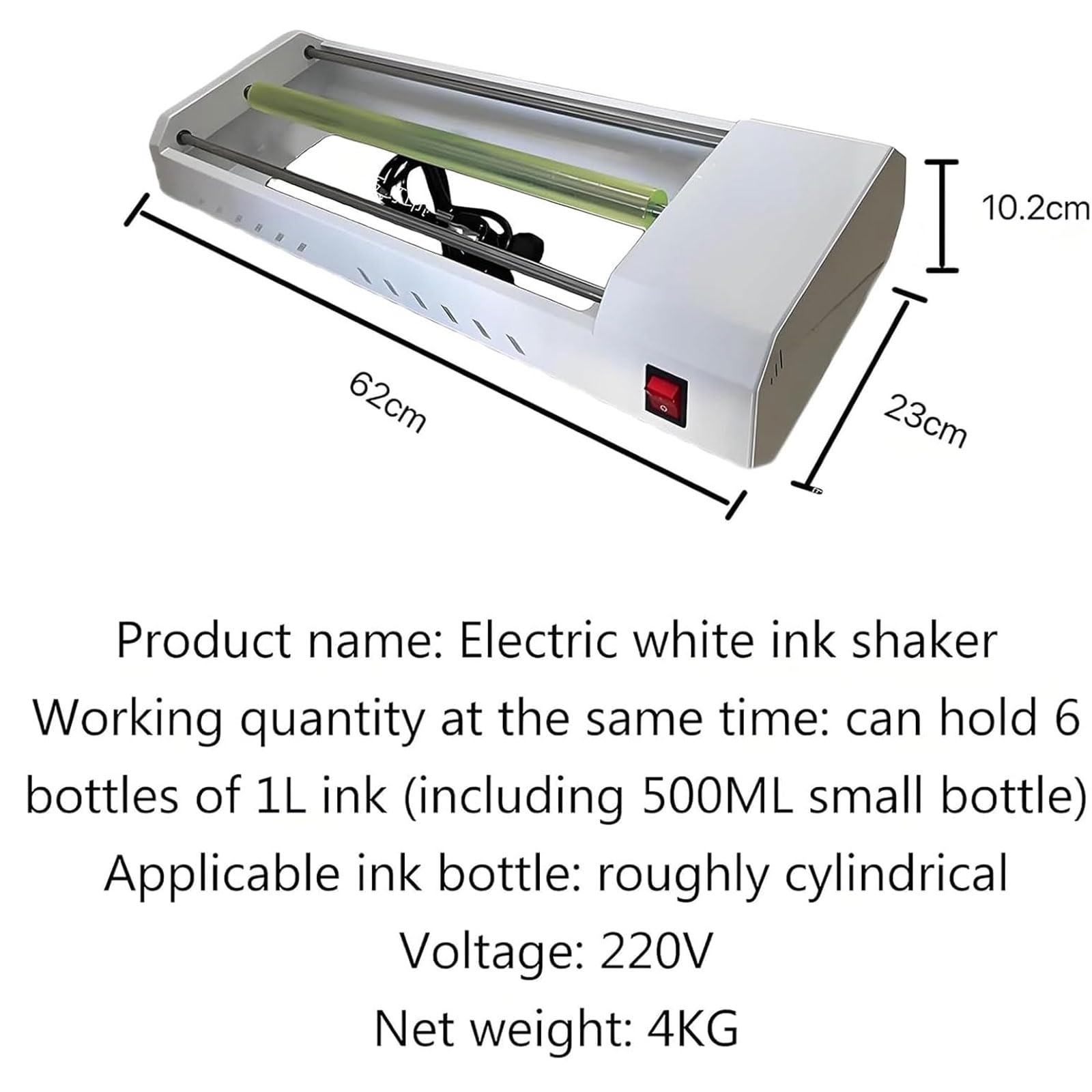 Máquina mezcladora eléctrica de pintura, capacidad para 6 botellas, mezclador Vortex para proyectos de bricolaje, dispositivo rotador de tinta blanca DTF para mezclar acuarela, evitar precipitaciones