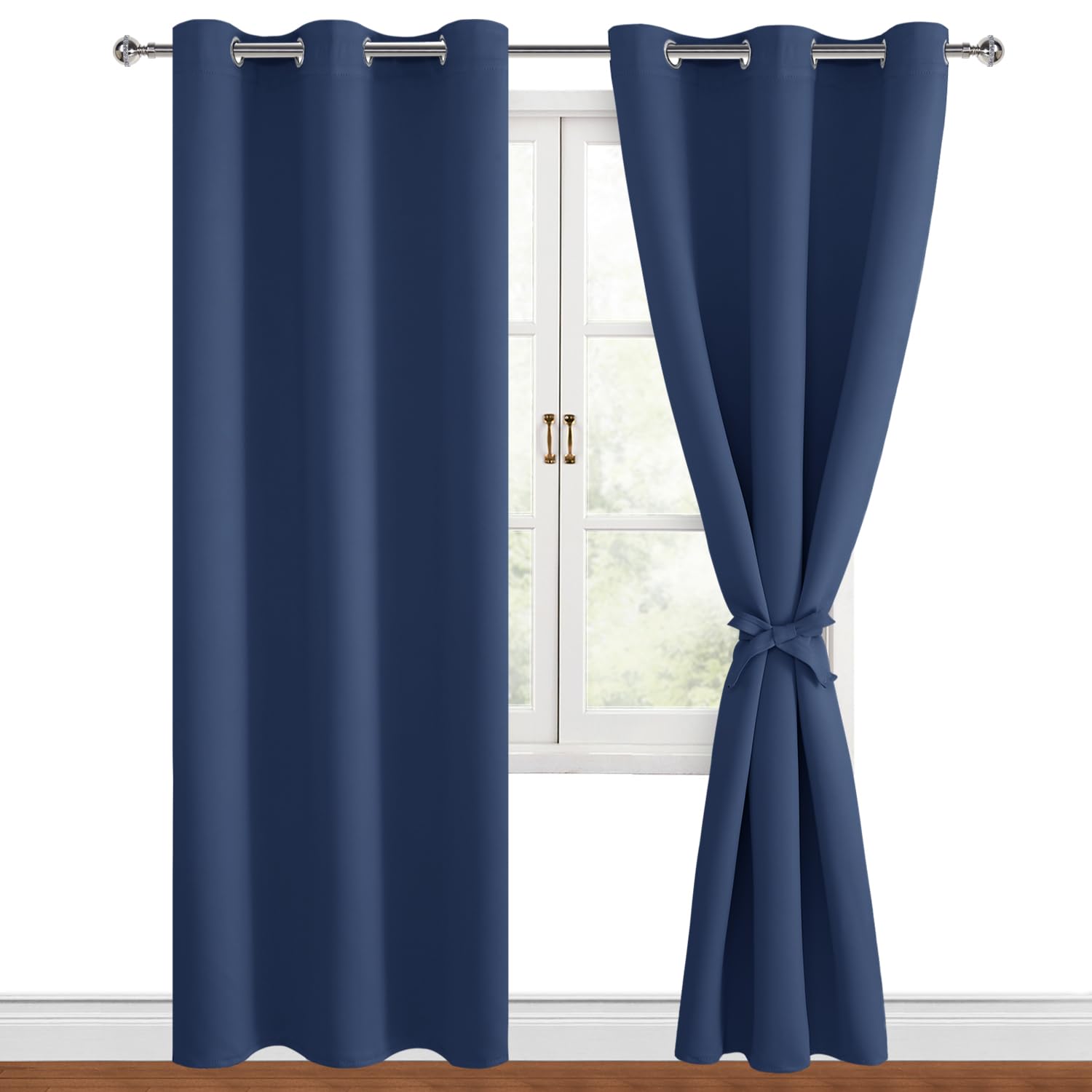 Rideaux occultants anti-froid bleu marine 213,4 cm pour stopper la lumière et le bruit