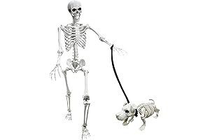 5.4Ft Halloween Dog-Friendly Human Skeleton Duo