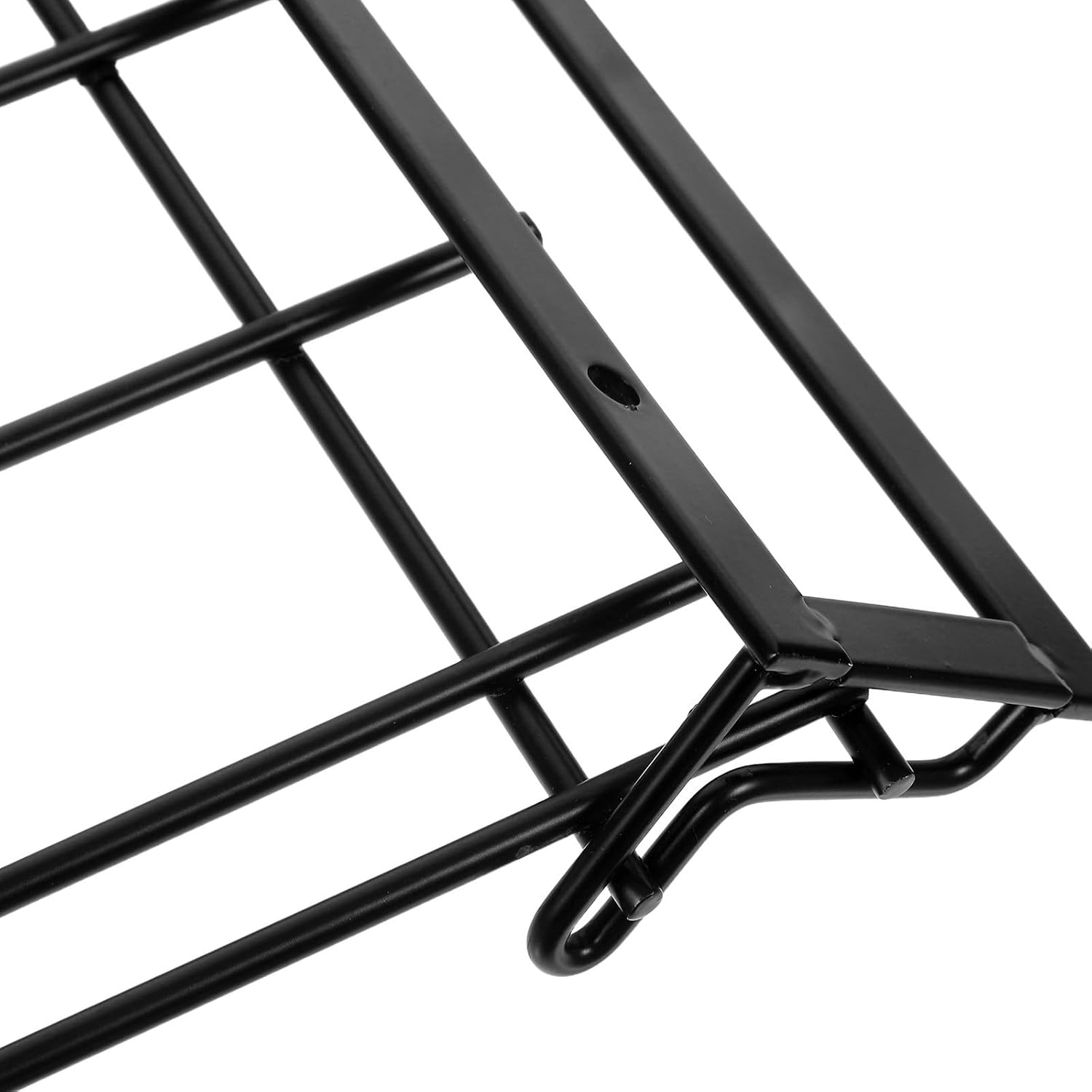Foldable Cowboy Boot Rack for 2 Pairs Tall Boots, Black Iron Wall-Mounted Shoe Organizer with Sturdy Construction and Angled Hanging Design, Space Saving Storage for Entryway