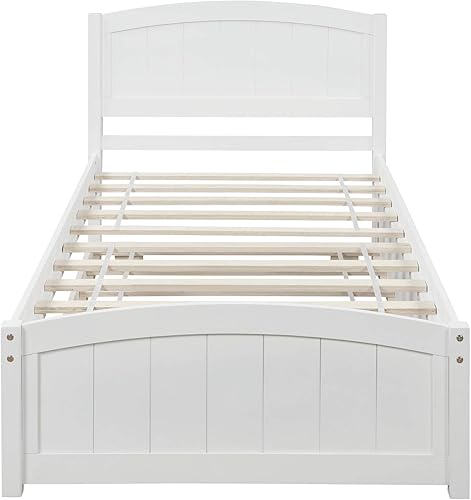Miniatura 133 de Marco de cama moderno de madera maciza con cajones, plataforma de cama con soporte de listones de madera, no necesita somier, tamaño individual,