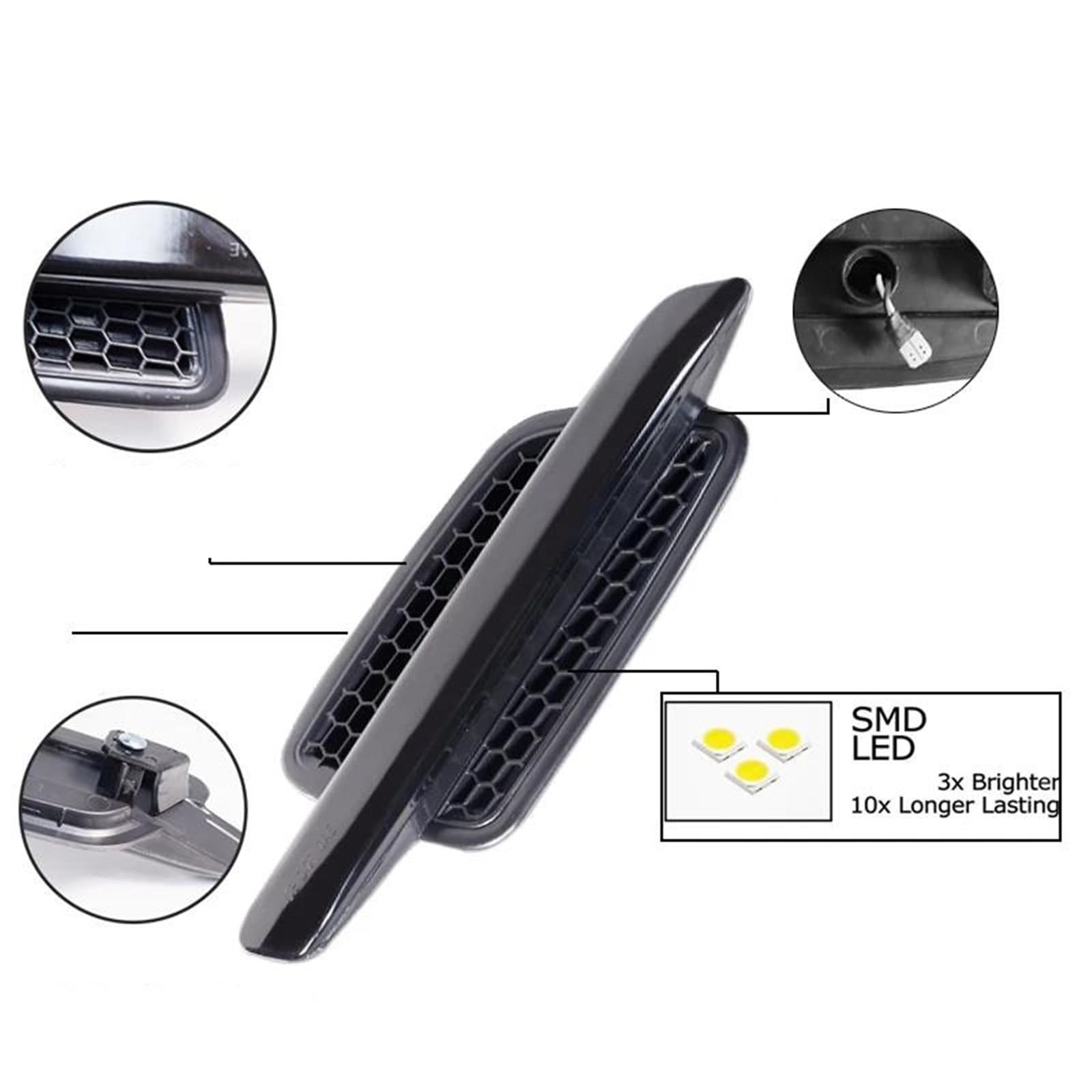 Specchietto Retrovisore Luci Blinker Per Pontiac Per G8 2008-2009 Paraurti Anteriore Luci Posizione Laterali A LED Lampade Indicatori Di Direzione Ingombro DRL T10 12V(White)