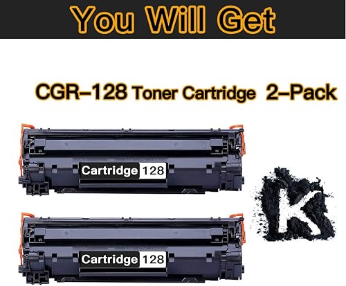 Miniatura 2 de 2-Pack Compatible CRG128 Printer Toner Cartridge 128 Used for Canon ImageCLASS MF4580dn MF4770n MF4880dw MF4890dw MF4450 MF4570dw D530 (Black), Sold