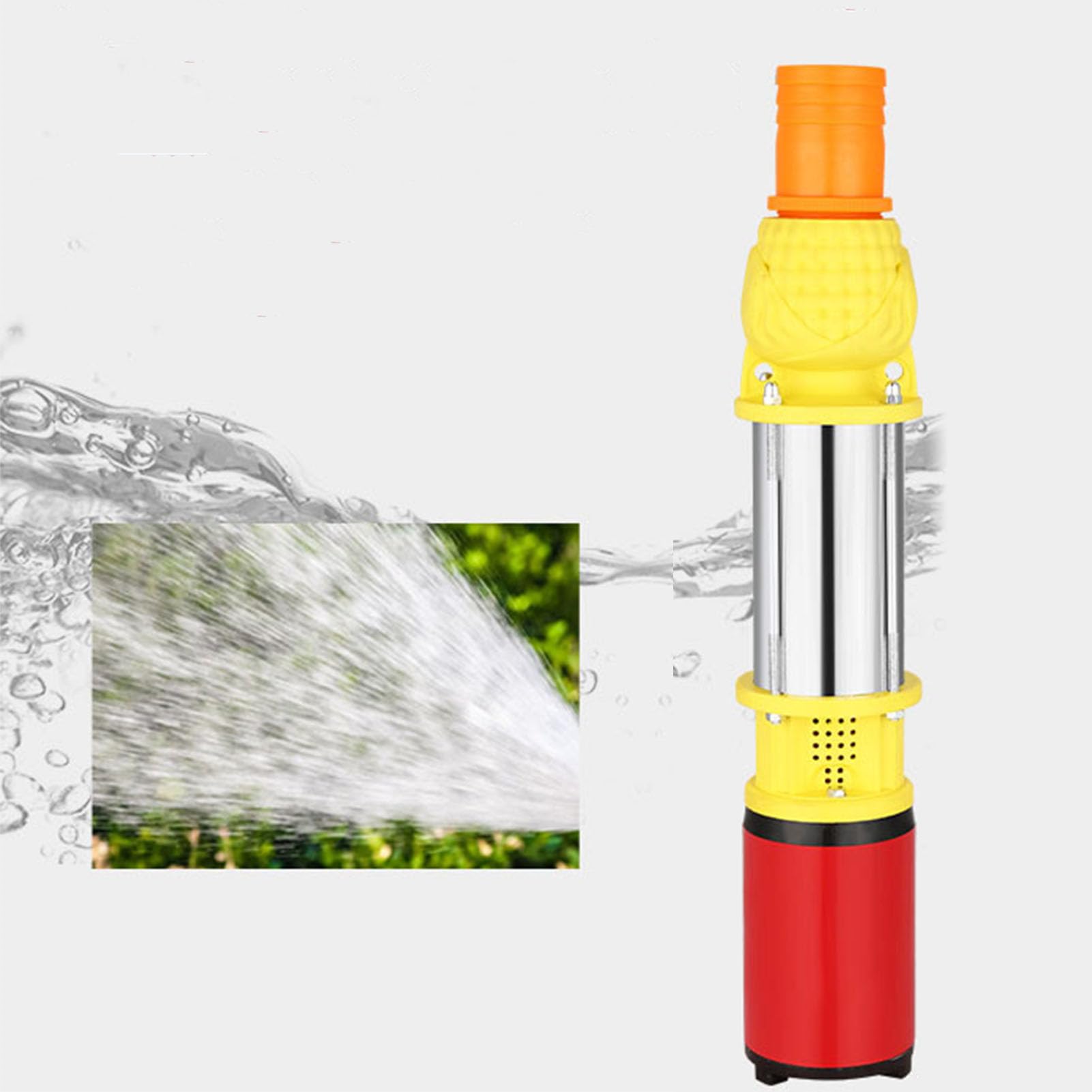 Bomba de Fuente con Energía Solar, Bomba de Agua Solar 3SYDC48/6-25 48V 400W Bomba de Pozo Sumergible Solar de Acero Inoxidable para con Tanque de Agua, Bombas de Pozo