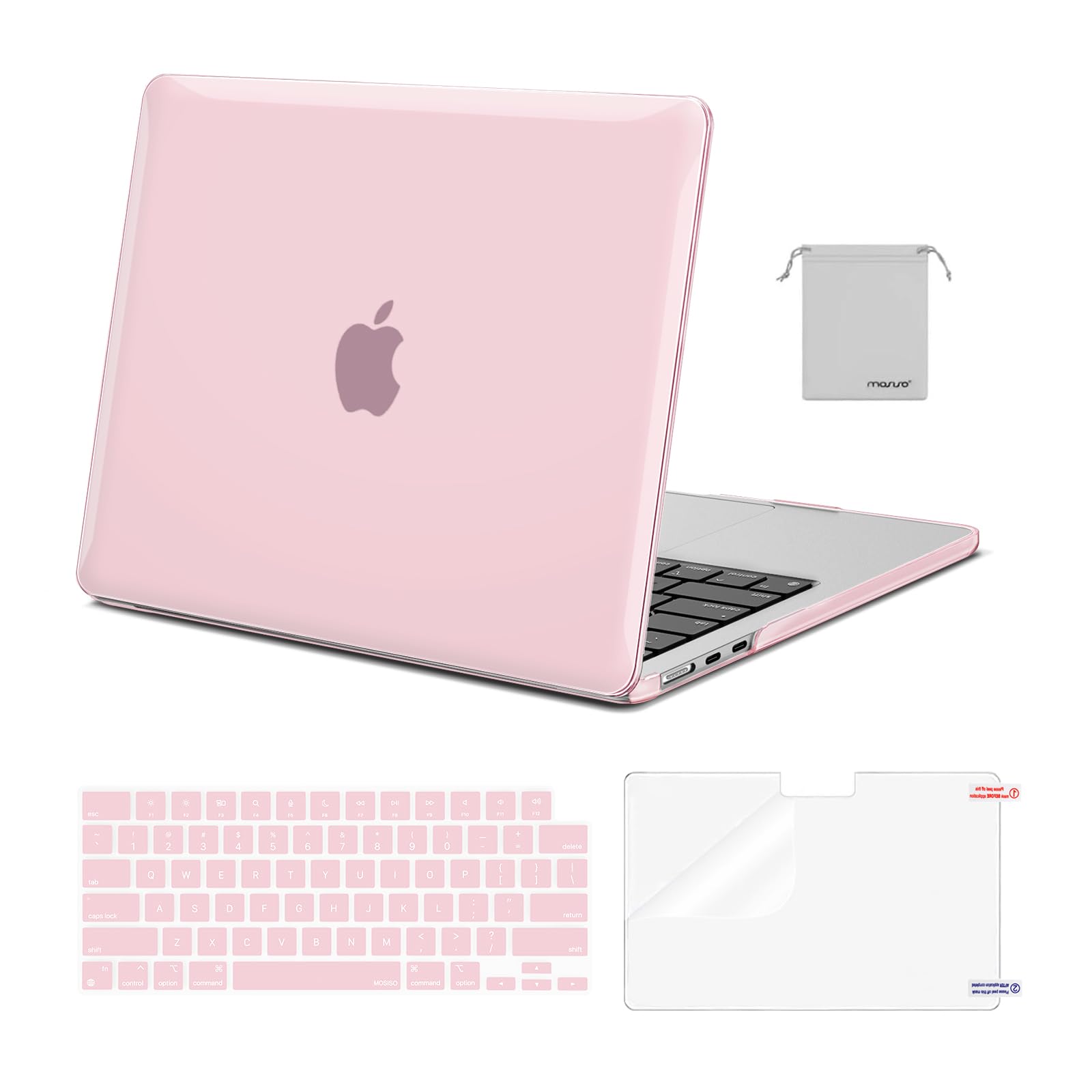 MOSISO Compatible with MacBook Air 13 inch Case M5 2026 M4 2025 M3 M2 2024-2022 A3449 A3240 A3113 A2681,Hard Shell&Keyboard Cover&Screen Film&Pouch for MacBook Air 13.6 inch Case, Crystal Clear — view 21