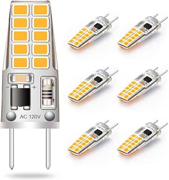 Lacnooe G8 LED Bulb 3W Equivalent to T4 JCD Bi-Pin Halogen Bulb 20W-25W ...