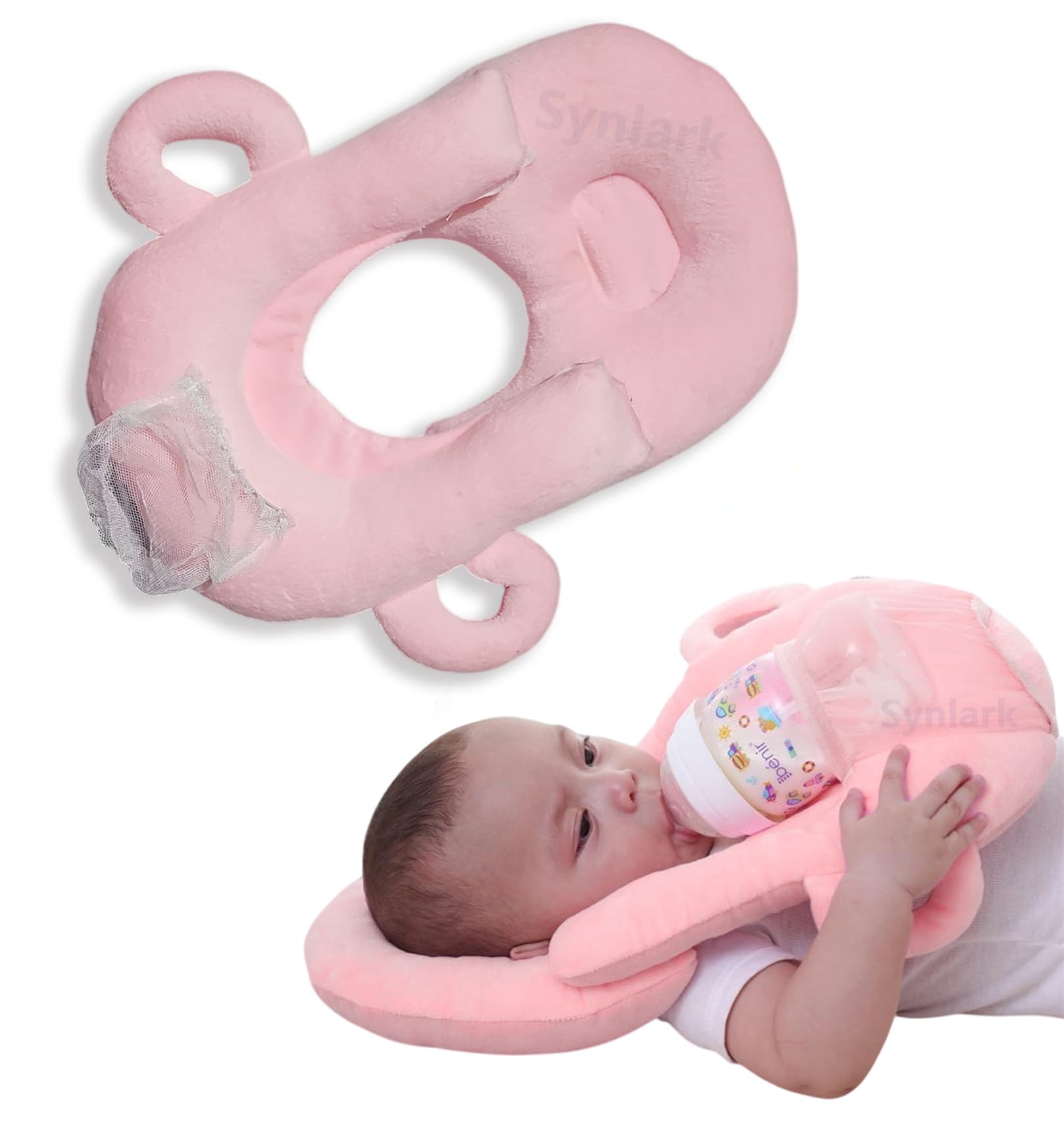 Synlark® New Born Baby Portable Self- Nursing Feeding Multi-Function Support Baby Cushion Infant Pillow (Pink)