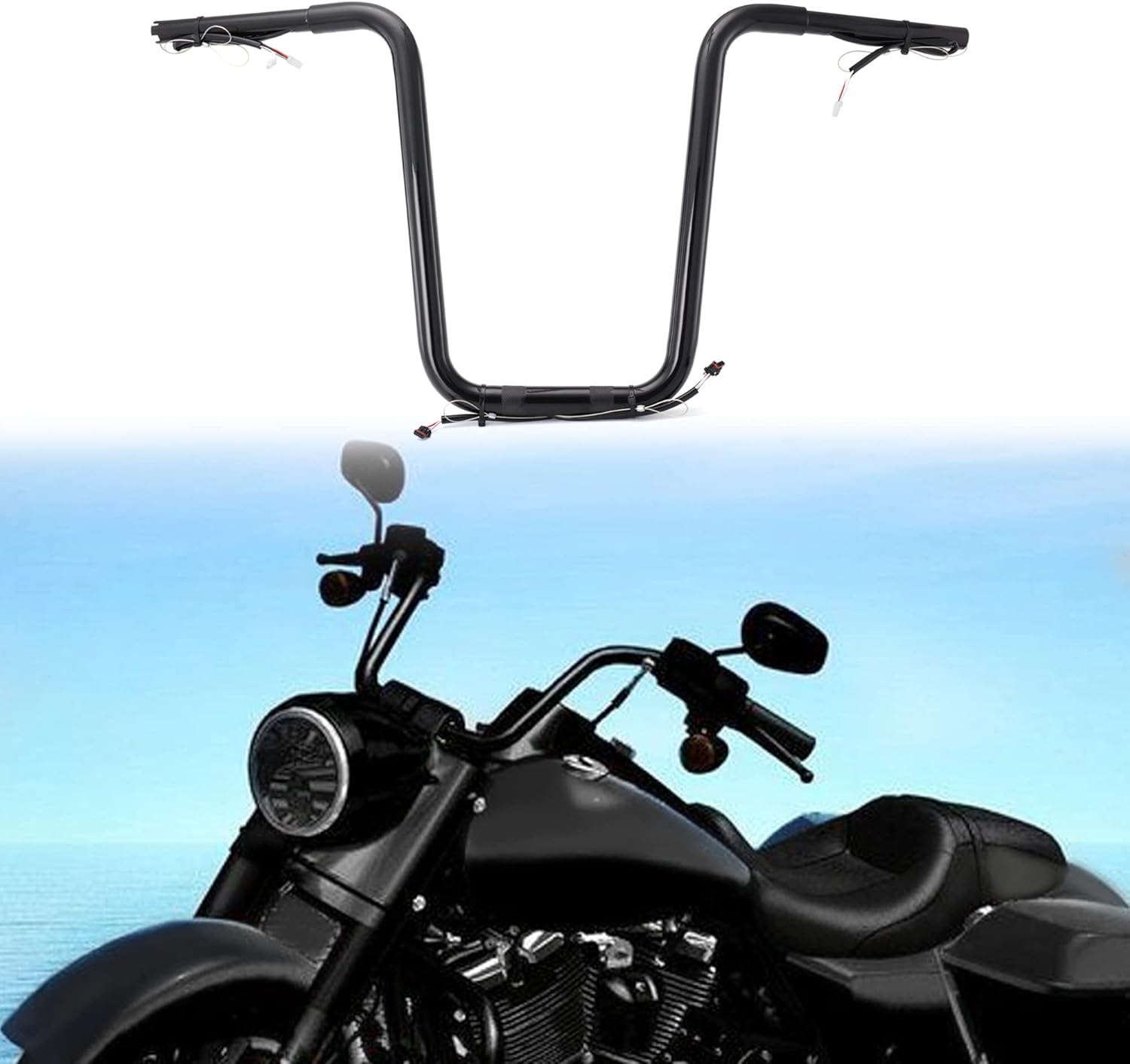 TIGERSGATE Manillares especiales precableados de 12 pulgadas Rise Road King de 1 14 pulgadas para Harley Road King Special FLHRXS 2017 y