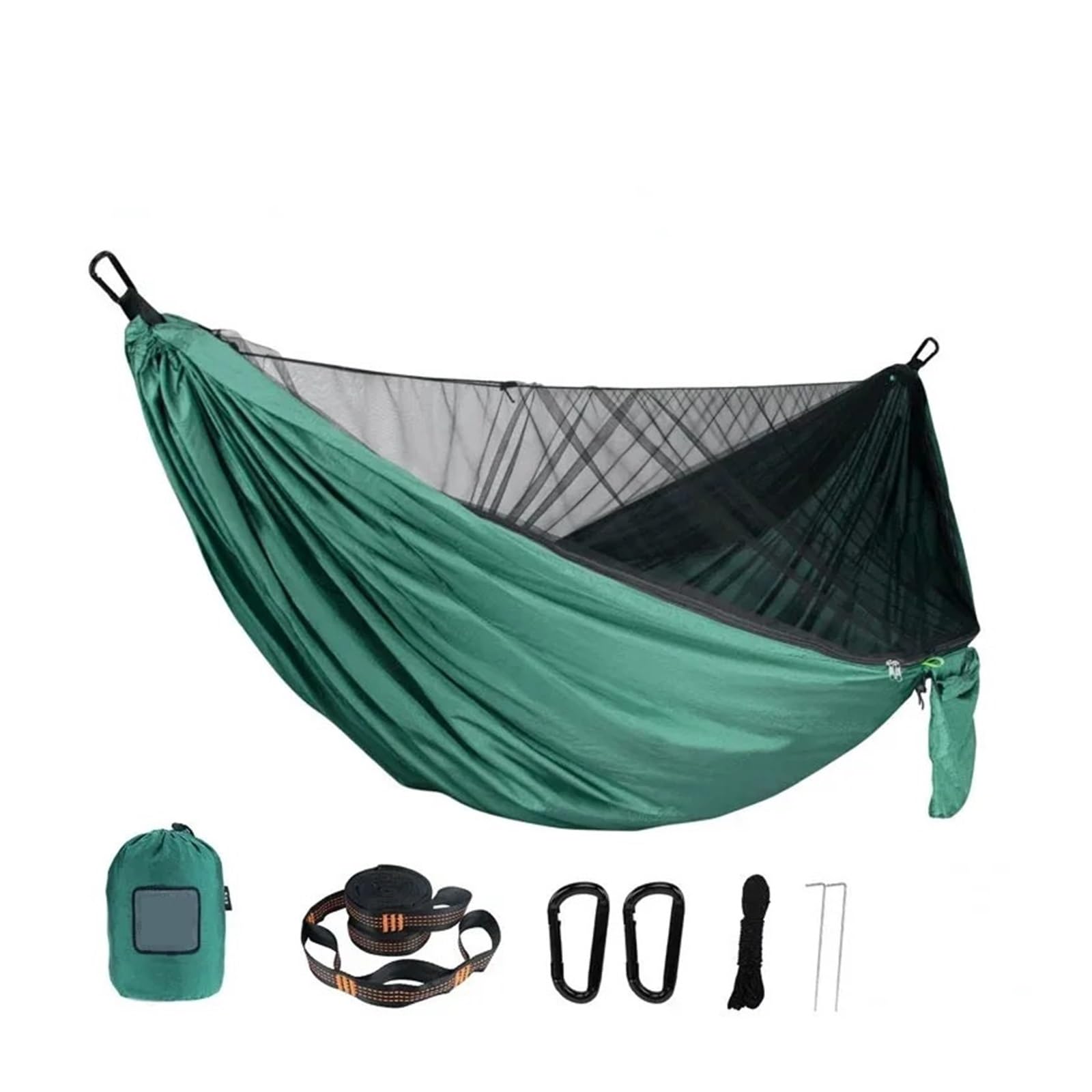Moskitiera na zewnątrz, Przenośny hamak siatkowy do szybkiego montażu, wielokolorowy(Army Green)