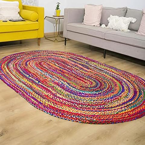 RAJRANG Multicolor Hand Woven Cotton Rug Cover