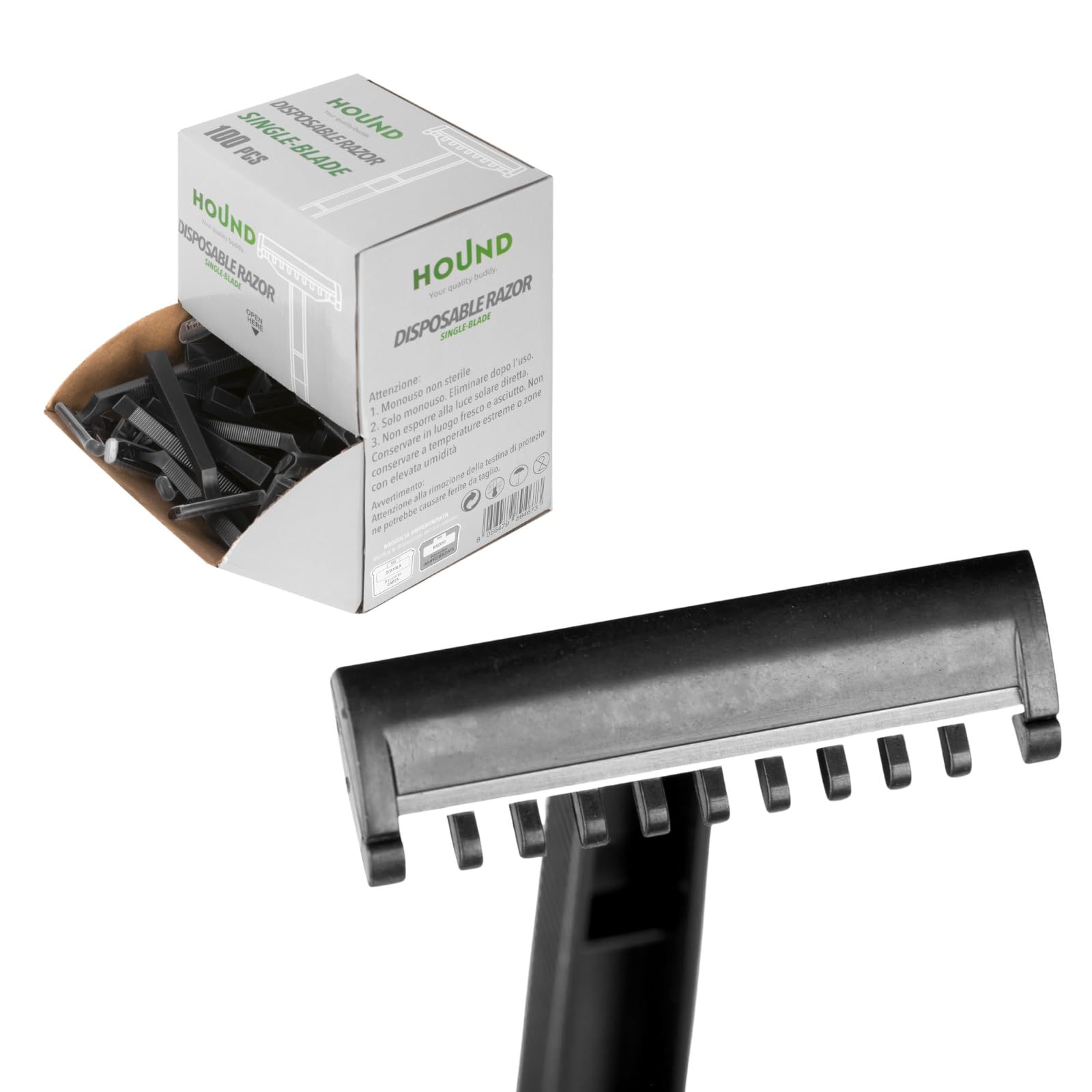 Tattoo Supply - Disposable Razors for Tattoo Artists - Black - High Quality Steel Blade - Pack of 100 - Comfortable Shaving (Single Blade)