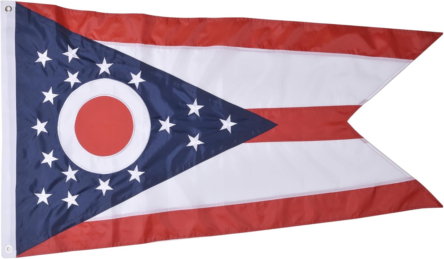 Ohio Flag 3x5, US OH State Flags Outdoor, Luxurious Full Embroidery, Brass Grommets