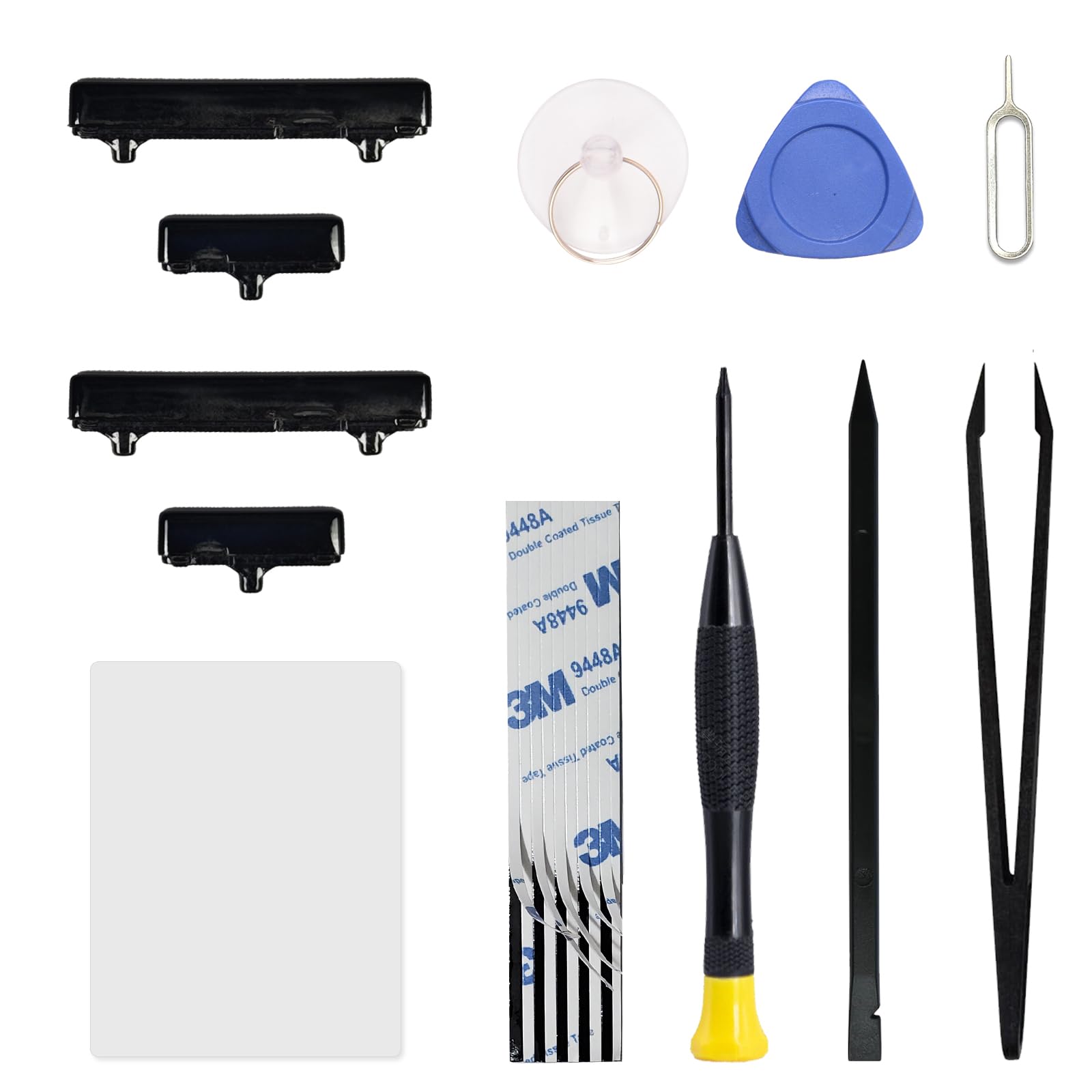 Photo 1 of 2 Pack for Galaxy S21 & S21 Plus Power Volume Button Replacement Repair Part, Side Buttons Compatible with S21 & S21 Plus, with Toolkit, Black